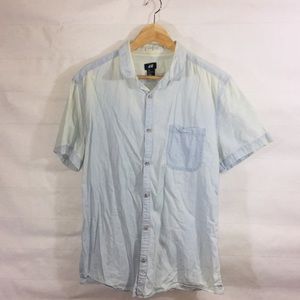 FADED/DISTRESSED CHAMBRAY BUTTON DOWN